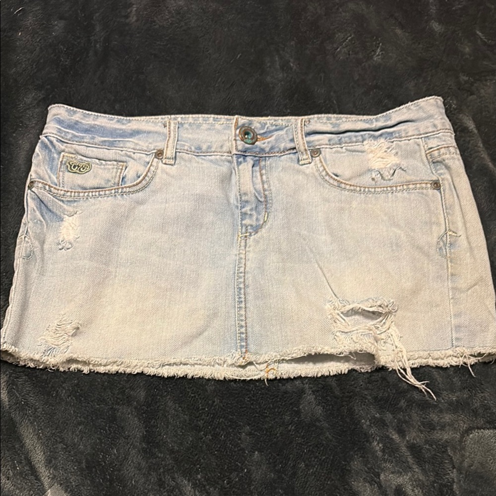 Chip & Pepper Blue Casual Mini Skirt